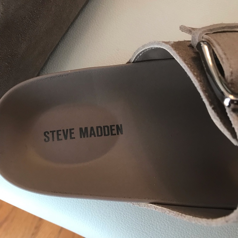 Steve Madden Tan Slide Sandals - Picture 10 of 15